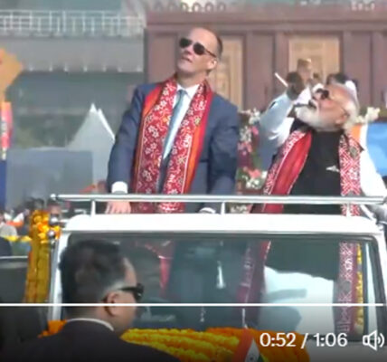Ahmedabad, Gujarat: Prime Minister Narendra Modi and German Chancellor Friedrich Merz fly a kite at the International Kite Festival 2026 at Sabarmati Riverfront.